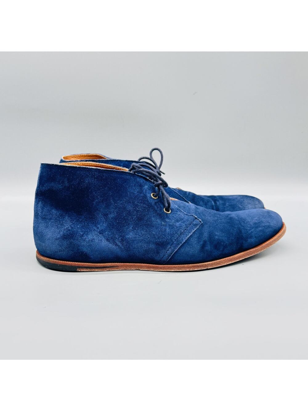 Opening Ceremony Boots Mens 10 Blue Suede Chukka Ankle Lace Up Casual Shoes